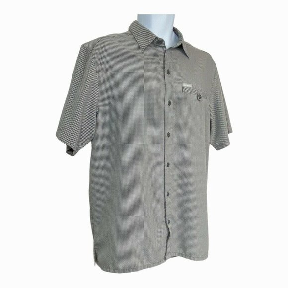 Columbia Declination Trail II Medium Short Sleeve Shirt Omni-Shade Gray Plaid - Picture 3 of 12